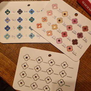 kleurkaarten codekleuren kleuren op nummer kaartjes