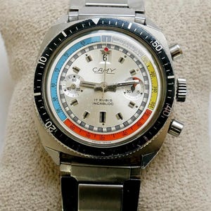 Camy chronograph diver 300 feet landeron 187