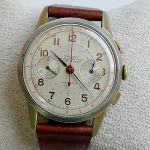 CAUNY La Chaux de Fonds chronograph landeron 48 oversize