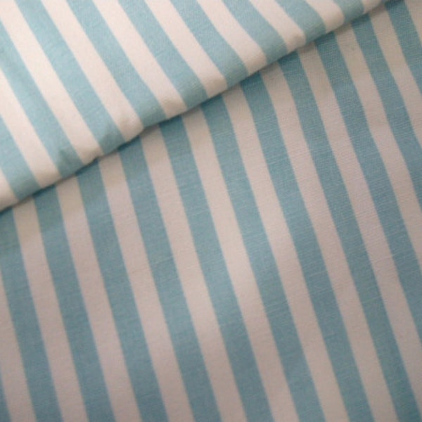 P0052 -Home decor twill cotton fabric -Blue stripes - by the yard