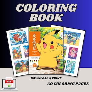 Color by Number Book: Retro Cartoon Anime, 50 Pages (PDF Digital Download)