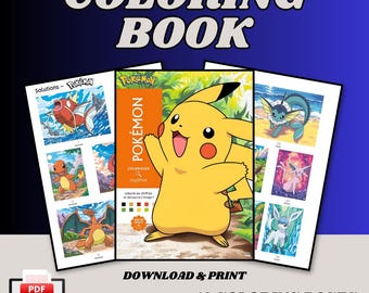 Color by Number Book: Retro Cartoon Anime, 50 Pages (PDF Digital Download)