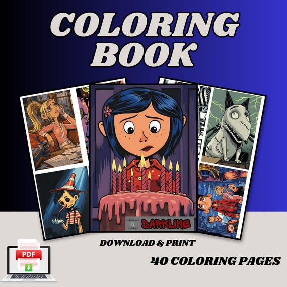 Color by Number Book: Horror TV, 40 Pages (PDF Digital Download)