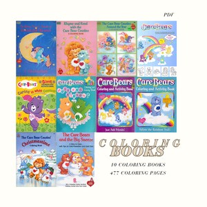 Vintage Coloring Books Set of 10 Printable 477 Pages 80s PDF Instant Digital Download DIY High Quality Retro Creative Art Fun TV Cartoon