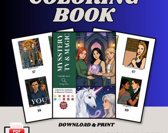Color by Number Book: Magic TV Mystery, 59 Pages (PDF Digital Download)