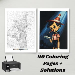 Libro da colorare con i numeri: Serie TV horror, 40 pagine (download digitale in PDF) immagine 2
