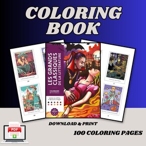 100 Page Color by Number Book: Retro Art Designs (PDF Digital Download)