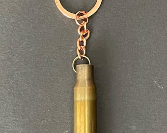 Keychain Made from Real 5.56 NATO Bullet Shell | Recycled Brass Military Cartridge Gift | Handmade in Ukraine