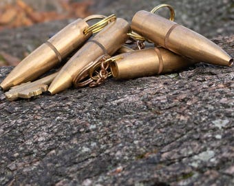 12.7mm Real Copper Bullet Gift • Military Collectible for Him • Tactical Veteran Gift • Handmade Ammo Keychain