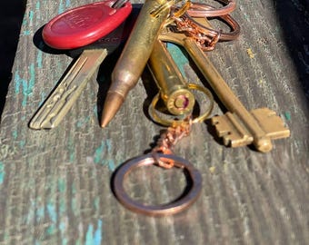Real Bullet Keychain–Tactical EDC Ammo Keychain – Military Gift for Veteran–Brass Cartridge Keyring–Gun Lover Gift–Patriotic Everyday Carry
