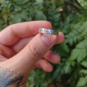 sterling silver ALCHEMY ELEMENT RING earth air fire water witchy magick