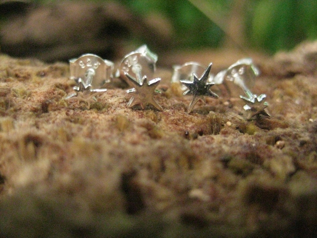 Pendientes CELESTIALes De Plata De Ley Tachuelas STARS Magia Bruja