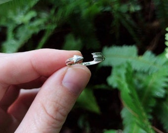 sterling silver OPEN ARROW RING vintage bohemian gypsy sagittarius hunter