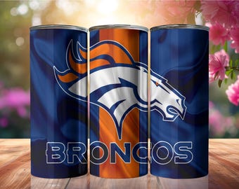 Bronco 20oz Skinny Tumbler Wrap PNG, Sport 20oz Tumbler PNG, Mascot Sublimation Tumbler PNG Digital Download