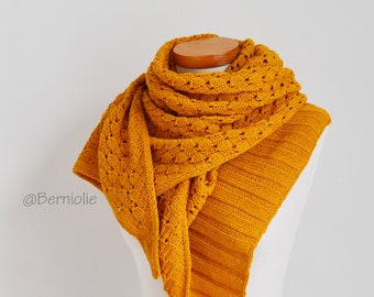 Knitted shawl pattern - UNA, INSTANT DOWNLOAD, pdf