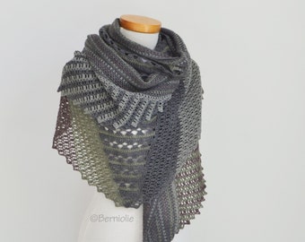 Crochet shawl pattern - DELEN, INSTANT DOWNLOAD, pdf