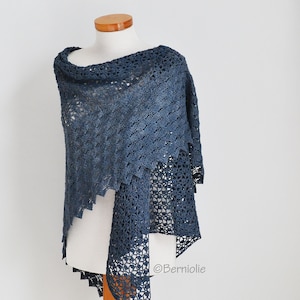 Crochet shawl pattern - YINTHE, lace crochet triangle wrap, textured shawl, INSTANT DOWNLOAD, triangle scarf pdf