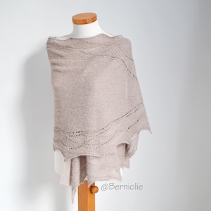 Knitted shawl pattern - CUSI, INSTANT DOWNLOAD, pdf