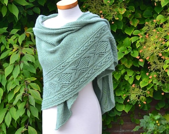 Knitted shawl pattern - FERNY, INSTANT DOWNLOAD, pdf