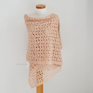 Crochet shawl pattern - QUIN, lace crochet wrap, rectangle scarf,  INSTANT DOWNLOAD, pdf