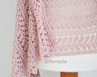 Crochet shawl pattern - LEYNORAH, lace crochet shawl wrap pattern, rectangle wrap, beaded shawl pattern, INSTANT DOWNLOAD, pdf