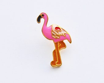 Enamel pin, brooch, badge, flamingo