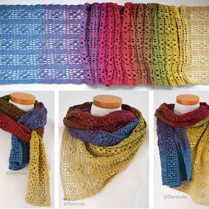 Crochet shawl pattern - KYOMI, INSTANT DOWNLOAD, pdf