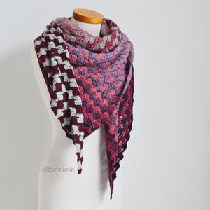 Crochet shawl pattern - YINNY, crochet wrap, triangle shawl, crochet scarf, INSTANT DOWNLOAD, pdf