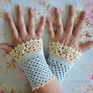 CHARLOTTE, Patrón de puños de crochet, muñequera, calentador de muñeca, guantes sin dedos, pulsera, pulsera de crochet, DESCARGA INSTANTÁNEA, pdf