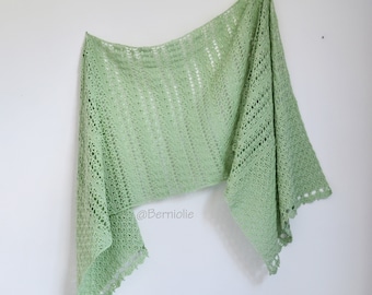 Crochet shawl pattern - GWYN, rectangle wrap stole scarf INSTANT DOWNLOAD, pdf