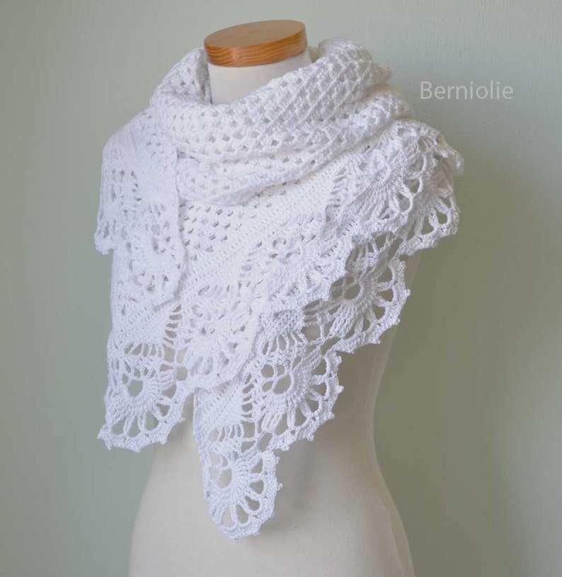 Crochet shawl pattern VICTORIA, lace crochet shawl wrap pattern, triangle scarf, INSTANT DOWNLOAD, pdf image 3