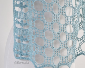Patrón de chal de crochet - SHANSA, chal rectangular de encaje, patrón de bufanda de crochet de encaje de verano, DESCARGA INSTANTÁNEA, pdf