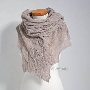 Knitted shawl pattern - CUSI, INSTANT DOWNLOAD, pdf