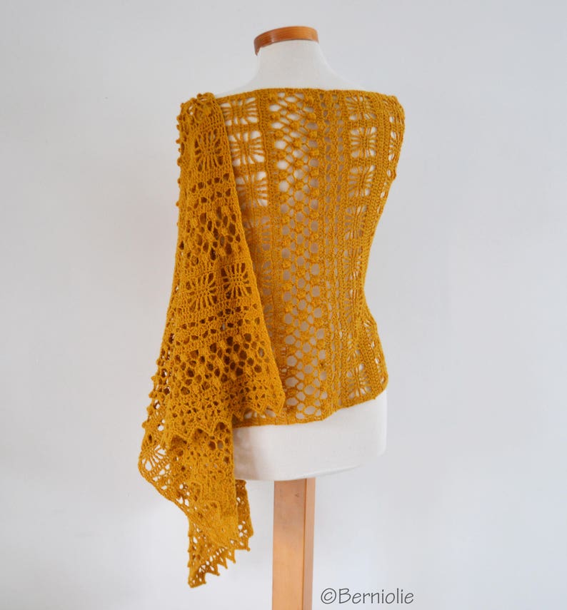 Crochet shawl pattern MARIGOLD, INSTANT DOWNLOAD, pdf image 4