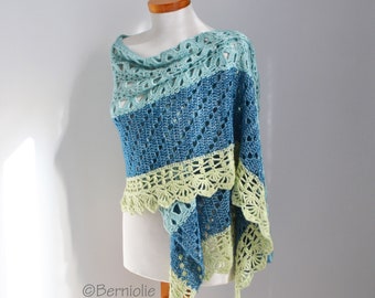 Crochet shawl pattern - GHISLAINE, INSTANT DOWNLOAD, pdf