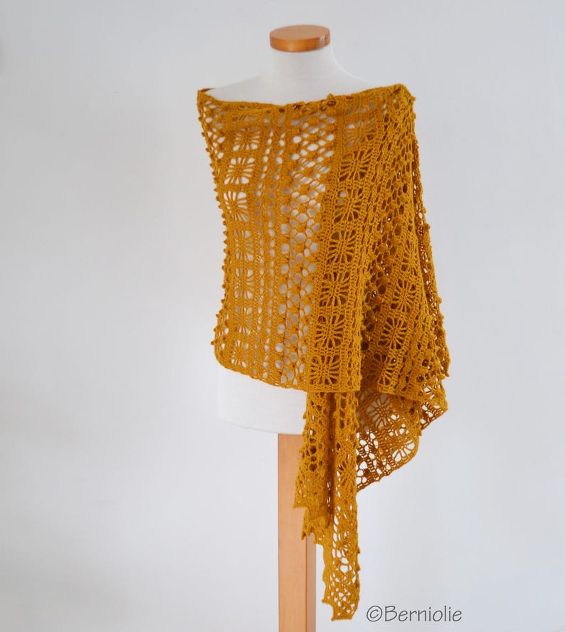 Crochet shawl pattern MARIGOLD, INSTANT DOWNLOAD, pdf image 3