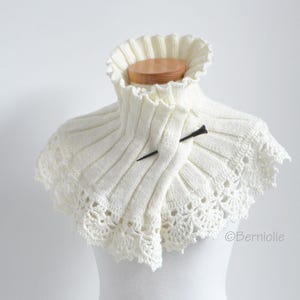 Knit & crochet capelet pattern - STELLA, knitted sideways, knitted cowl vest poncho, available in 2 adult sizes, INSTANT DOWNLOAD, pdf