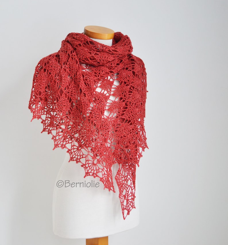 Crochet shawl pattern LAUREN, INSTANT DOWNLOAD, pdf image 1