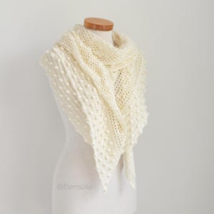Crochet shawl pattern - BRIONY, lace textured wrap scarf, triangle shawl scarf, INSTANT DOWNLOAD, pdf