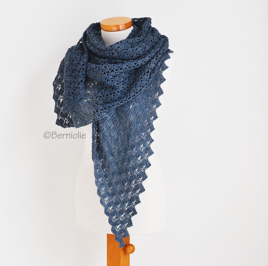 Crochet Shawl Pattern - YINTHE, Lace Crochet Triangle Wrap, Textured ...