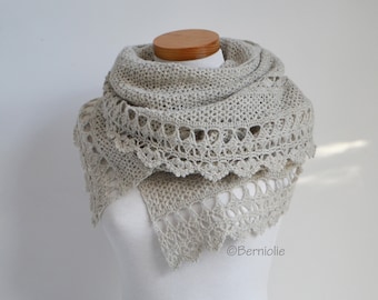 Patrón chal a crochet - SCHELPEN, envoltura de encaje a crochet, patrón bufanda rectángulo, DESCARGA INSTANTE, pdf