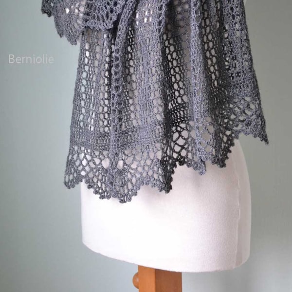 IZUMI, Crochet shawl pattern pdf