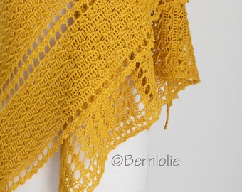 Crochet shawl pattern - HONEY, INSTANT DOWNLOAD, pdf