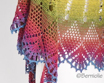 Crochet shawl pattern - VANYA,  INSTANT DOWNLOAD, pdf