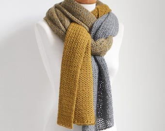 Crochet shawl pattern - ELISE, lace crochet wrap, rectangle scarf,  INSTANT DOWNLOAD, pdf