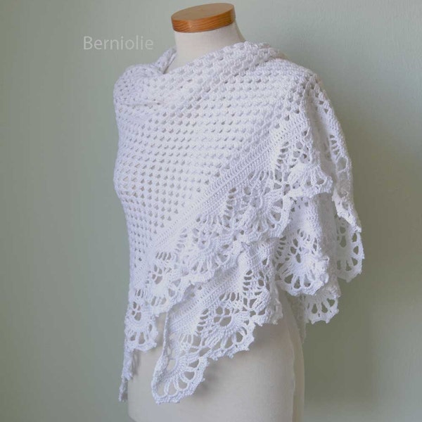 Crochet shawl pattern - VICTORIA, lace crochet shawl wrap pattern, triangle scarf, INSTANT DOWNLOAD, pdf