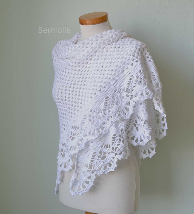 Crochet shawl pattern VICTORIA, lace crochet shawl wrap pattern, triangle scarf, INSTANT DOWNLOAD, pdf image 1