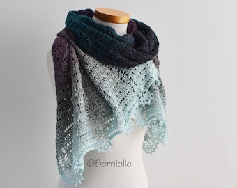 Crochet shawl pattern - KACELA,  INSTANT DOWNLOAD, pdf