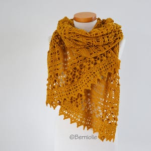 Crochet shawl pattern MARIGOLD, INSTANT DOWNLOAD, pdf image 1