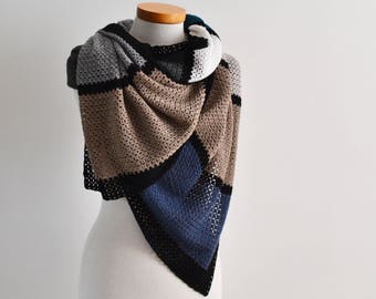Crochet shawl pattern - BRIENNE, INSTANT DOWNLOAD, pdf
